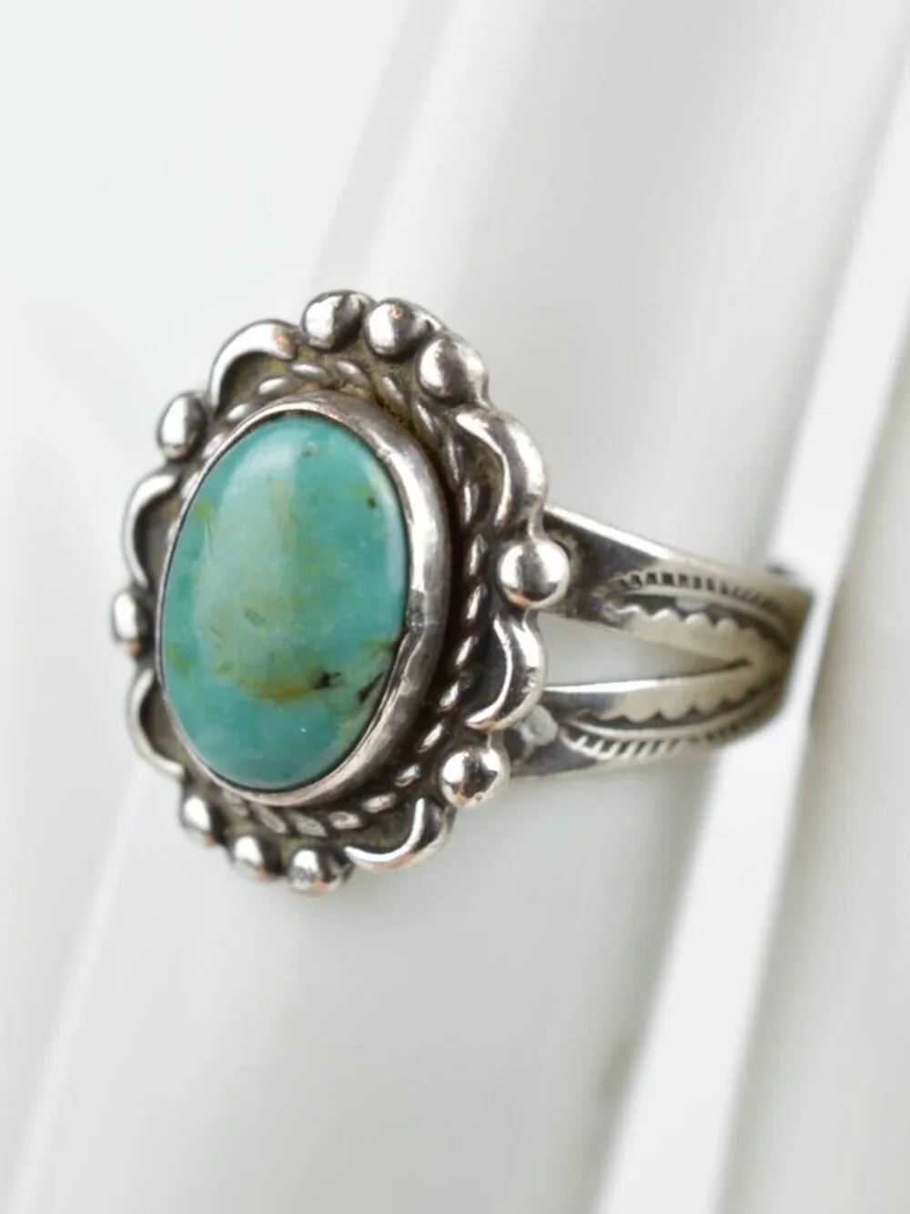 Vintage Bell Trading Post Sterling Silver Turquoise Ring Size 5 Southwestern
